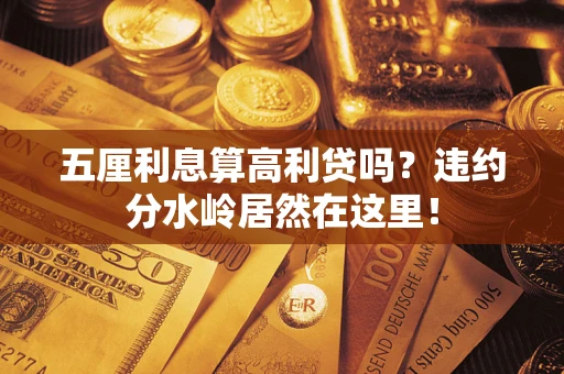 武汉五厘利息算高利贷吗？违约分水岭居然在这里！