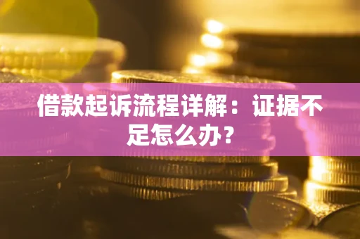 武汉借款起诉流程详解：证据不足怎么办？