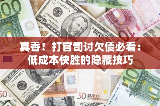 武汉真香！打官司讨欠债必看：低成本快胜的隐藏技巧